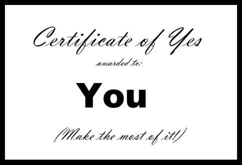 Certificate of Yes